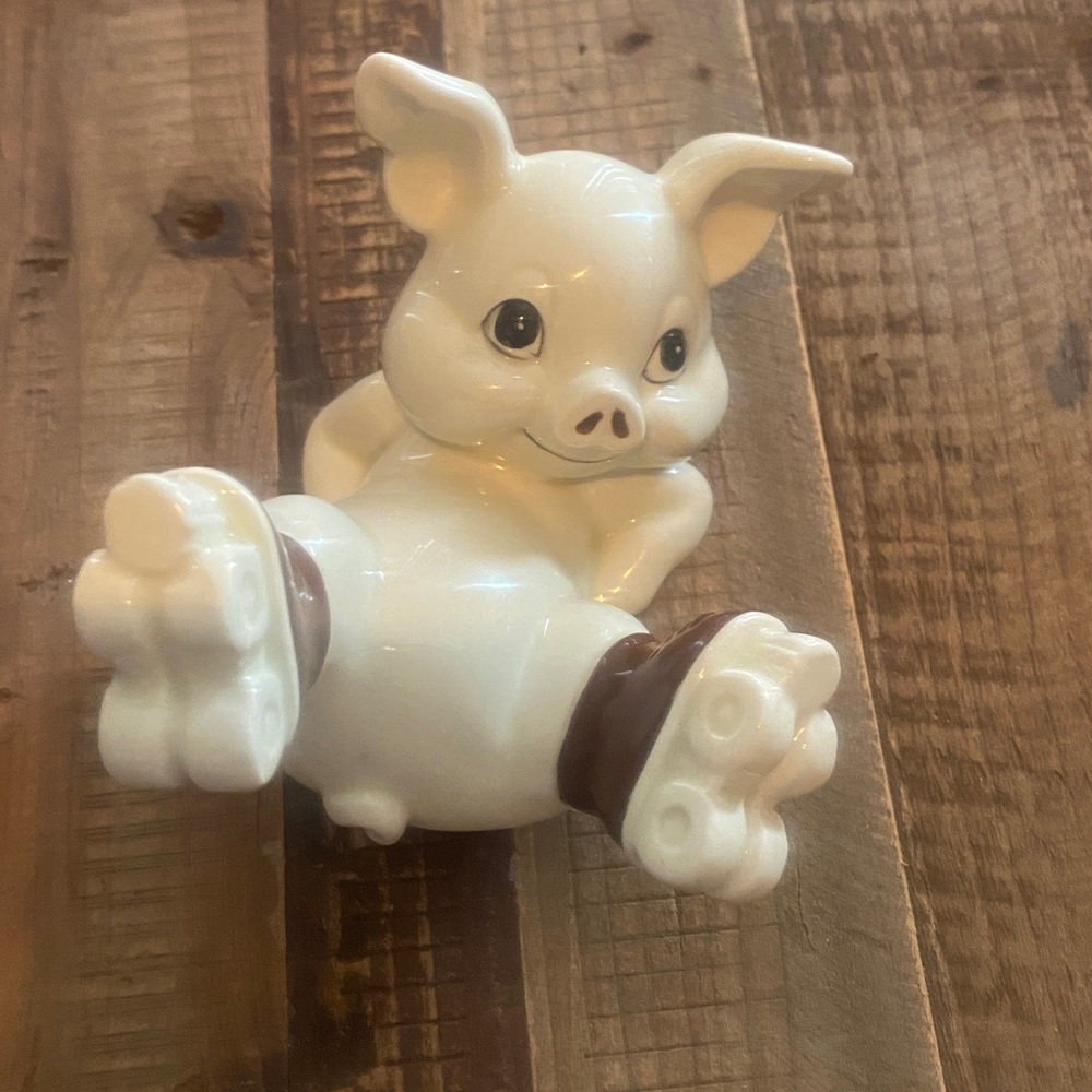 Vintage Japan Adorable Pig on Skates Figurine
